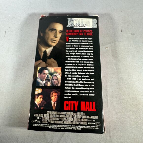 City Hall VHS 1996 R Al Pacino John Cusack Bridget Fonda Castle Rock Thriller - Picture 2 of 3